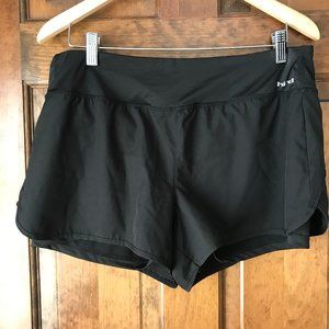 Hind Black Performance Shorts w/Liner & Back Waist Zip Pocket Large